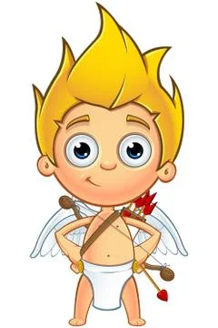 Blonde Cupid Character Illustrazione stock