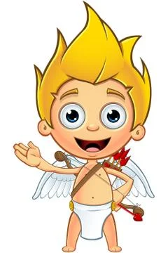 Blonde Cupid Character Stock Illustration
