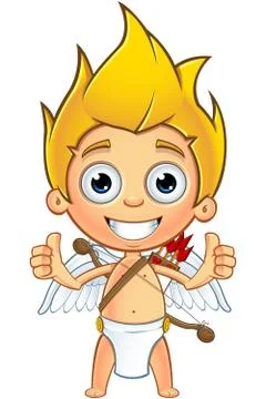 Blonde Cupid Character Stock Illustration