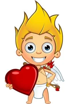 Blonde Cupid Character Stock Illustration
