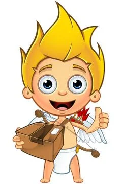 Blonde Cupid Character Stock Illustration