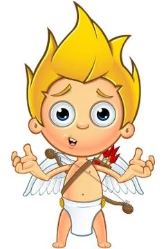 Blonde Cupid Character Stock Illustration