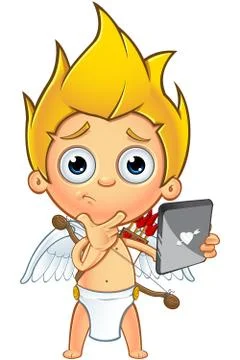 Blonde Cupid Character Illustrazione stock