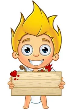 Blonde Cupid Character Stock Illustration