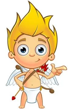 Blonde Cupid Character Stock Illustration