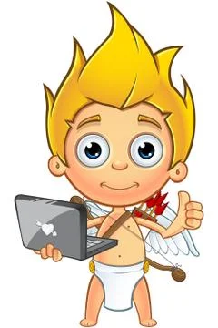 Blonde Cupid Character Stock Illustration