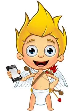 Blonde Cupid Character Illustrazione stock