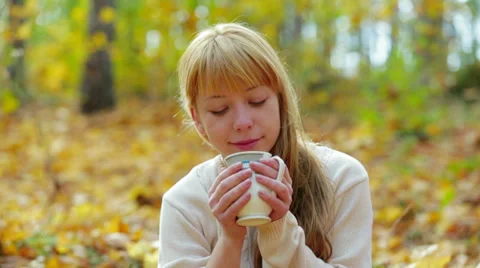 Blonde Drinking Tea Stock-Footage 36561313