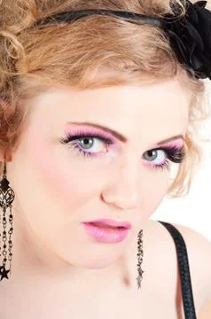 Blonde with fancy make-up Фото