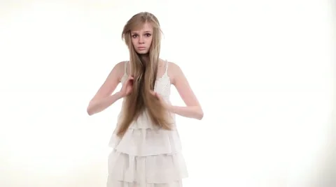 Blonde girl Stock Footage 10858010