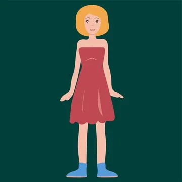 Blonde girl smiling.Vector flat illustration. Stock Illustration