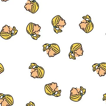 Blonde hairstyle vector seamless pattern Stock Illustration