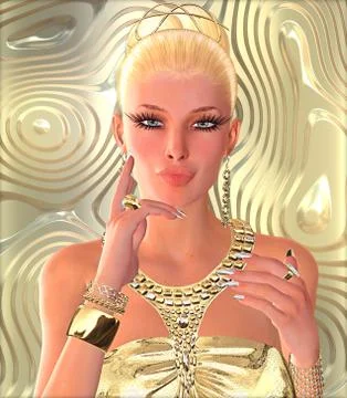 Blonde Head Shot, Digital Art Stock Illustration