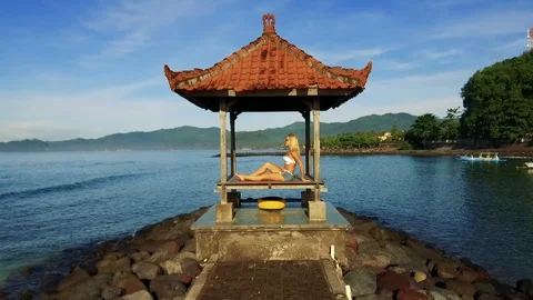 Blonde on the Indian Ocean Stock Footage 98321831