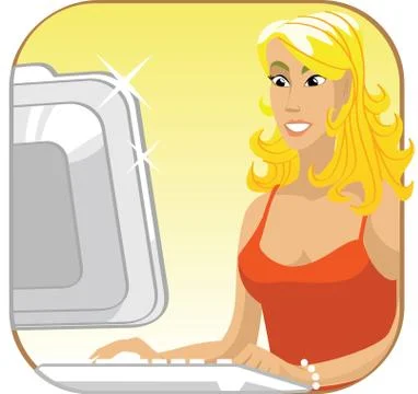 Blonde internet communication Stock Illustration