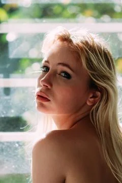 Blonde looking at camera Stock Photos