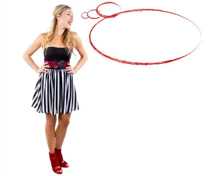 Blonde Looking at Text Space Foto stock