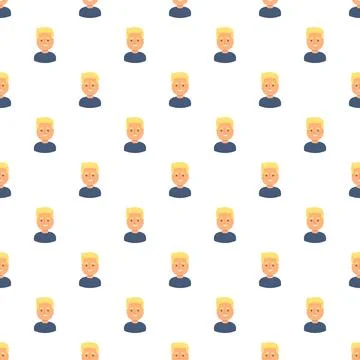 Blonde male avatar repeating pattern background design Stock Illustration