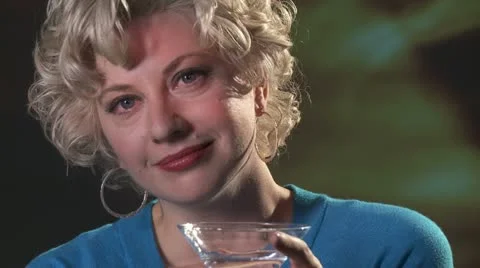 Blonde Martini CU Stock Footage 22774246