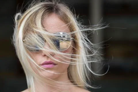 Blonde Model Posing Outdoors Stock Photos