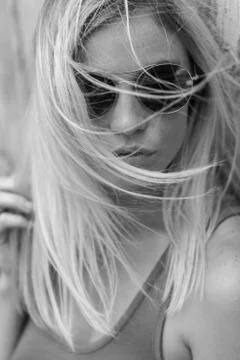 Blonde Model Posing Outdoors Stock Photos