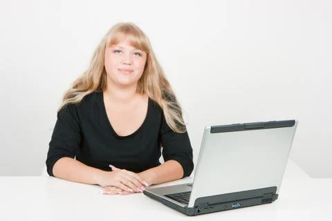 Blonde in office Stock Photos