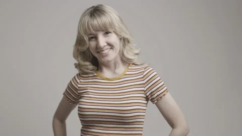 Blonde Playful While Modeling Stock Footage 226474298