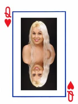 Blonde queen of hearts Ilustração Stock