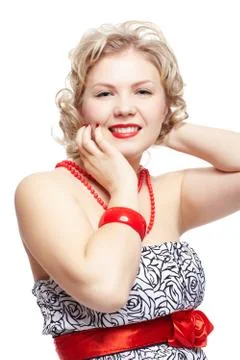 Blonde size plus model Stock Photos