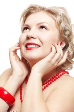 Blonde size plus model Stock Photos