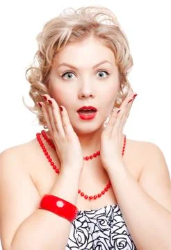 Blonde size plus model Stock Photos