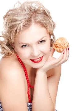 Blonde size plus model Stock Photos