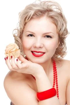 Blonde size plus model Stock Photos