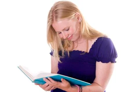 Blonde student studying Stock Photos