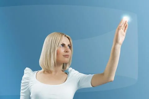 Blonde touching hi-tech - interfaces collection Illustrazione stock
