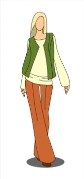 Blonde in a vest Stock Illustration