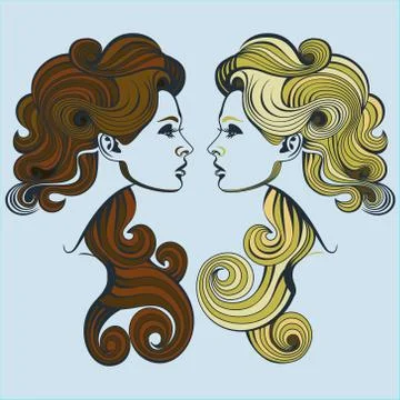 Blonde vs. brunette Stock Illustration