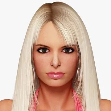 Blonde Woman No Rig 3D Model