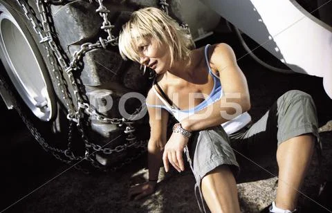 Blonde woman portrait Stock Photos