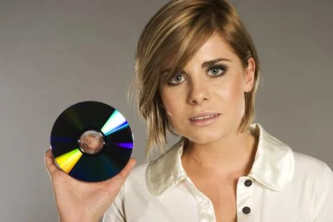 Blondie with CD Stock Photos