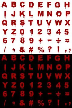 Blood alphabet Stock Illustration