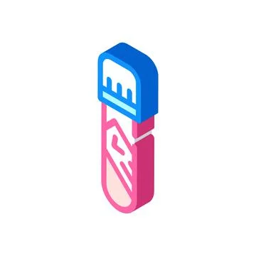 Blood analysis isometric icon vector illustration color Illustrazione stock