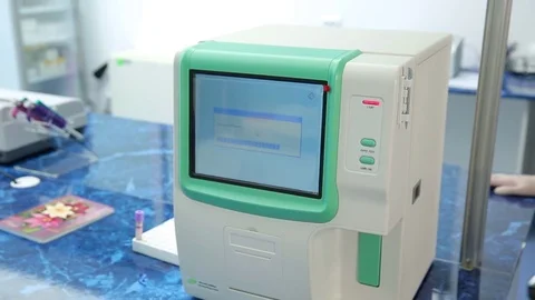 Blood analysis in labaratory Stock Footage 70657513