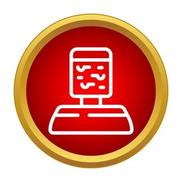 Blood analysis machine icon performing a medical health test 스톡 일러스트