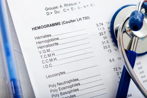 Blood analysis result Stock Photos