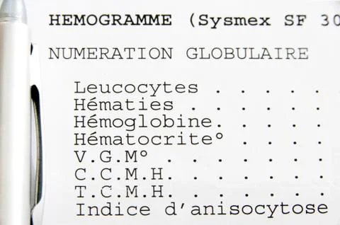Blood analysis result Stock Photos