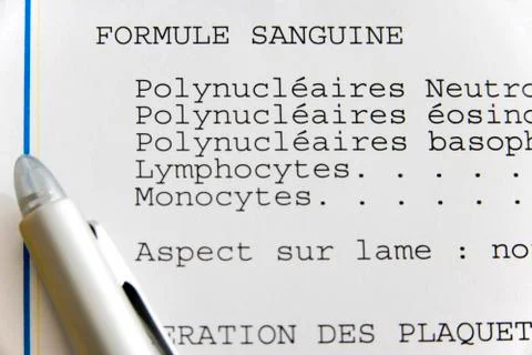 Blood analysis result Stock Photos