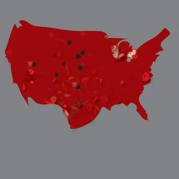 Blood And Map Background Illustrazione stock