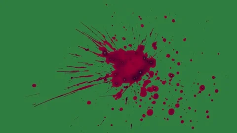 Blood Animated With Explosion On Green Screen Chroma Key Background Video stock 338018286