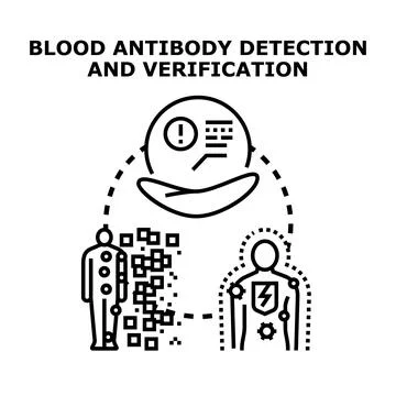 Blood antibody detection testing and immune system verification Stock Illustration